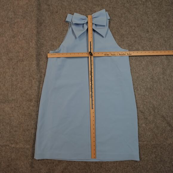 Kate Spade Dress Womens 16 NWT Mainline Twill Shift Diamond Astral Blue Bow - Picture 4 of 11